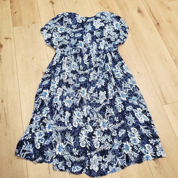 New Torrid Womens One Size 1 / 2 (14-20) Blue Floral Cinc Waist Tie Kimono $69 - Picture 5 of 16